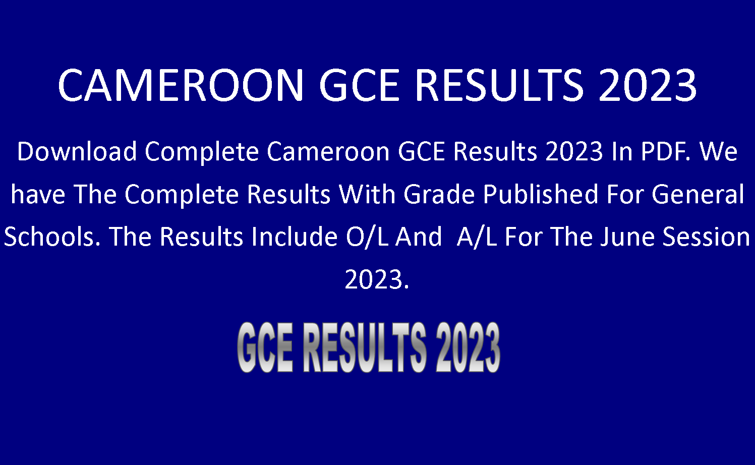 GCE Results 2023