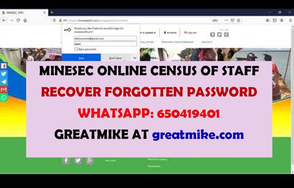 recover forgotten password minesec online staff census